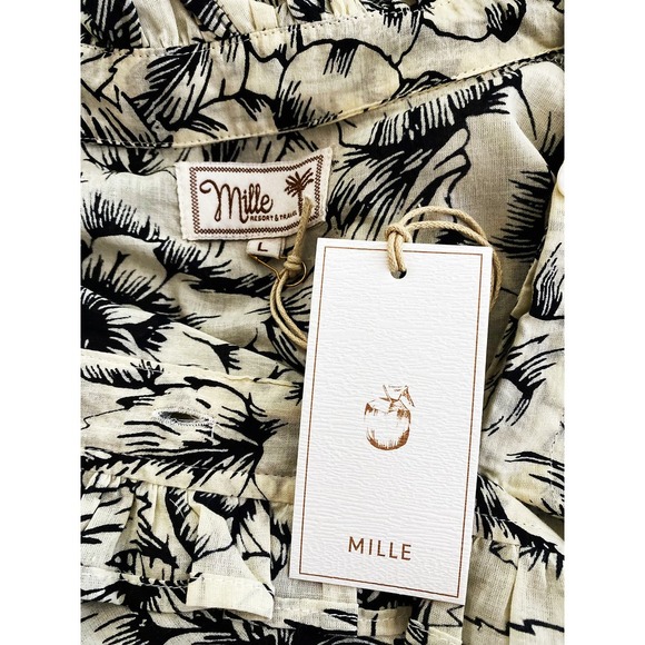 Mille Resort Womens Violetta Floral Ruffle Short Sleeve Tie Waist Mini Dress NWT - Picture 10 of 11